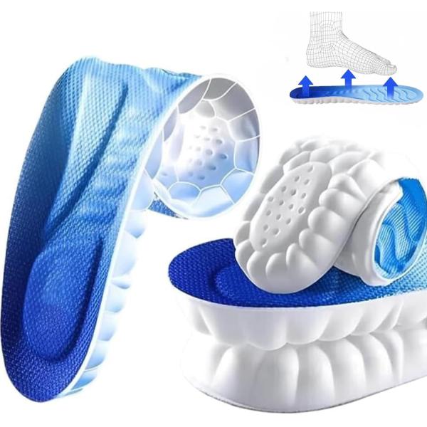 4D Cloud Soles Memory Foam Shoe Inserts,Support Shock Absorption Cushioning Sports Comfort Inserts, Breathable Shoe Inner Soles for Running,Walking,Hiking etc.