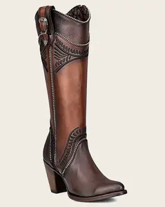 Womens Cuadra Leather Honey Knee-High Honey Boot