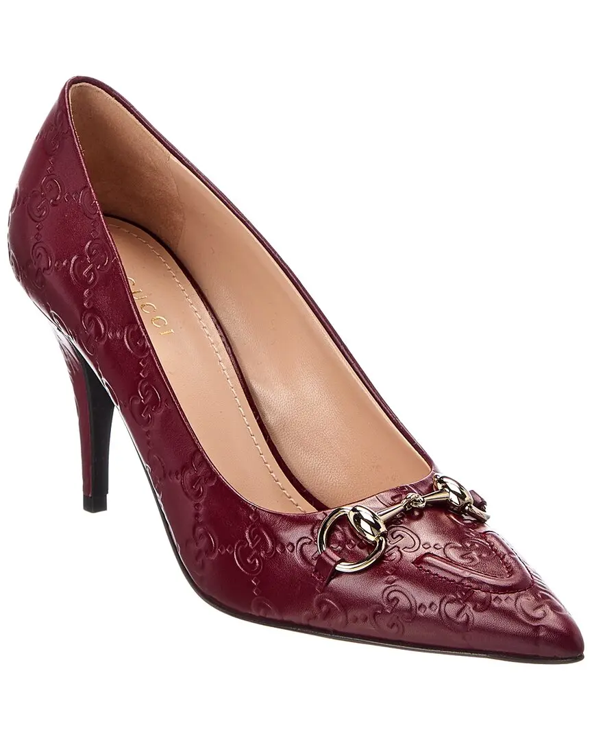 Gucci 90 GG Horsebit Leather Pump