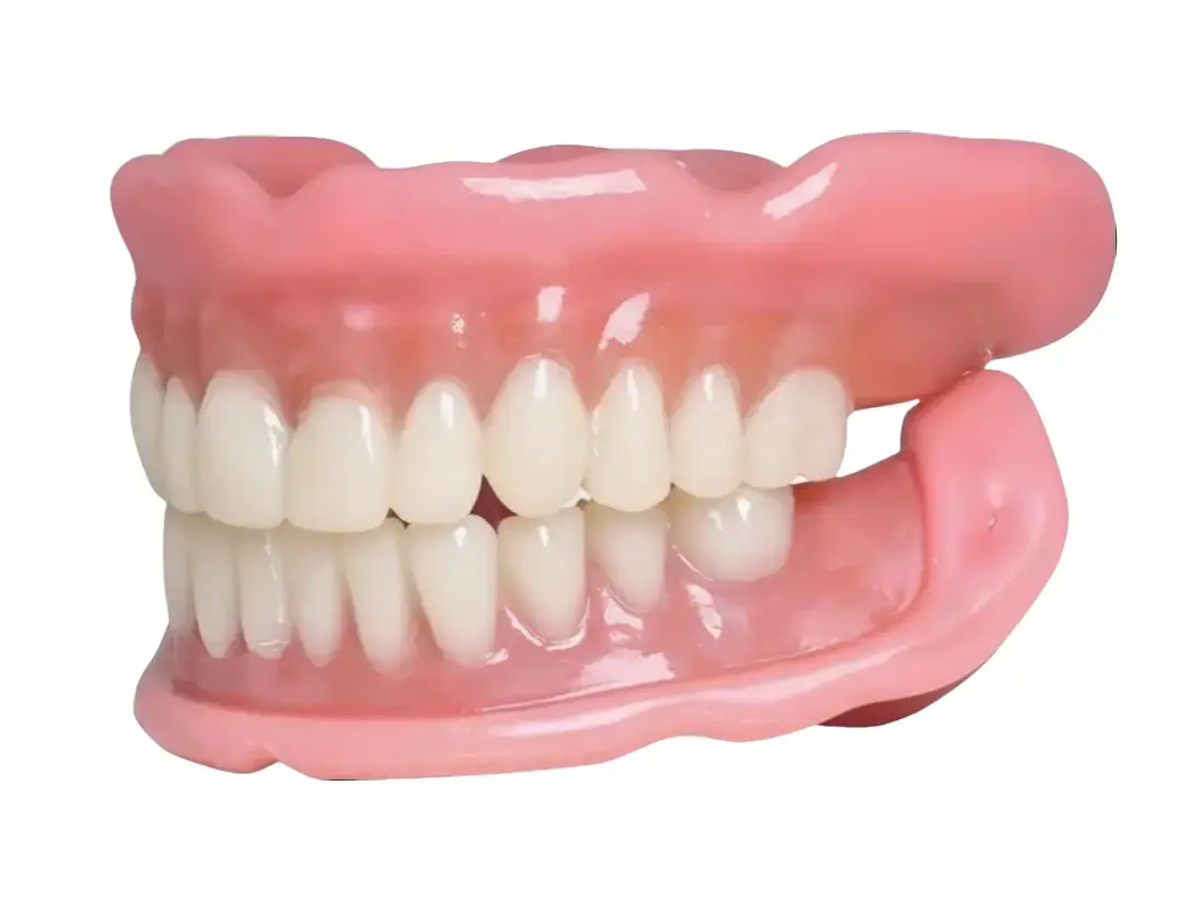 Easy Denture for Adults | High-Impact Acrylic Upper & Lower Replacement Teeth - Includes Adhesives & Cleaning Tablets - Reusable Boil-and-Bite Denture Set for Males & Females