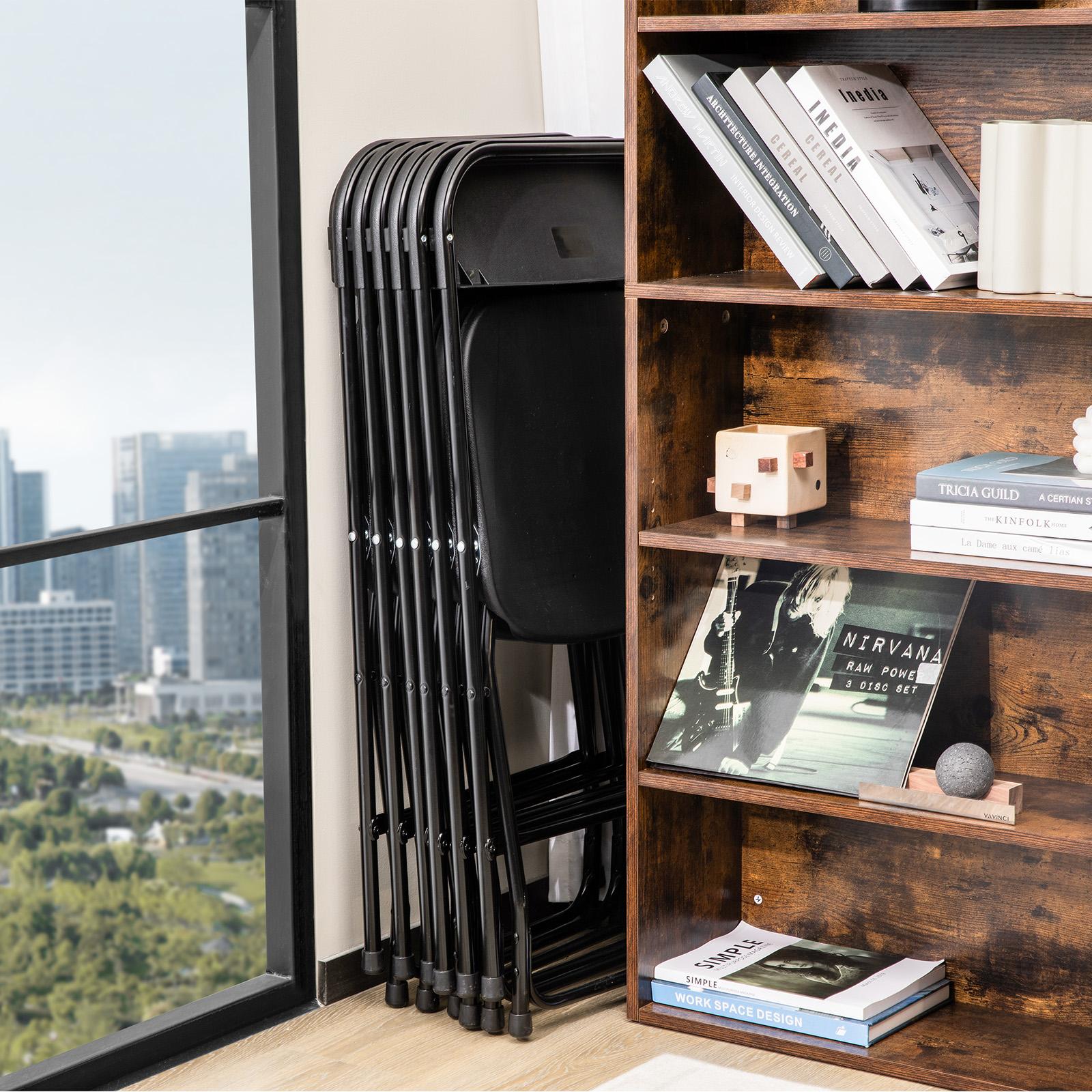 10 Pack White Plastic Folding Chair, Indoor Outdoor Portable Stackable Commercial Seat with Steel Frame 350lb. Capacity for Events Office Wedding Party Picnic Kitchen Dining Folding Chair, Indoor Outdoor Portable, Stackable