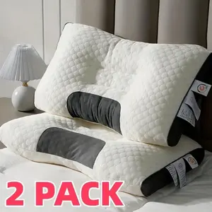 2PCS Adjustable Ergonomic Neck Pillow – Soft Orthopedic Cervical Support Pillow for Neck Pain Relief & Comfortable Sleep