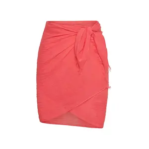 Mykonos Sarong - Strawberry Crinkle Linen