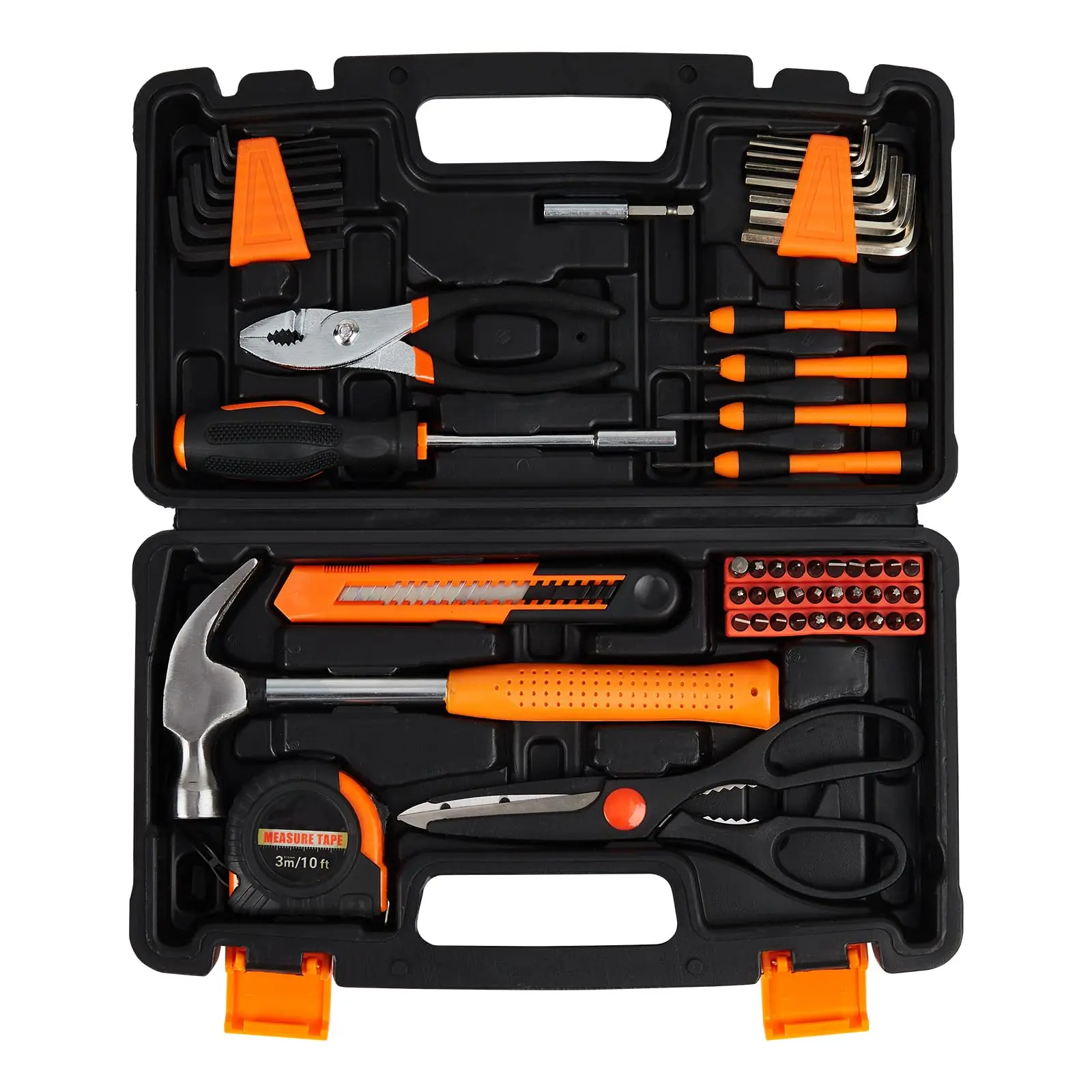 Garvee 57 Piece Tool Set with Portable Plastic Toolbox Storage Case, Comprehensive General Household Hand Kit for Home Maintenance and Repairs