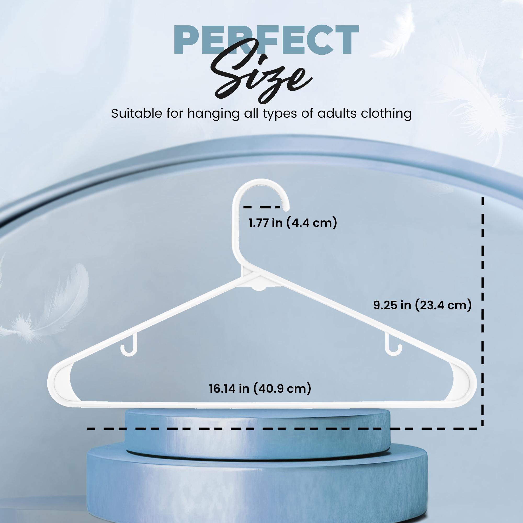 Utopia Home Plastic Hangers – Clothes Hangers with Hooks, Durable & Space Saving – 50 Pack & 100 Pack (Black or White)