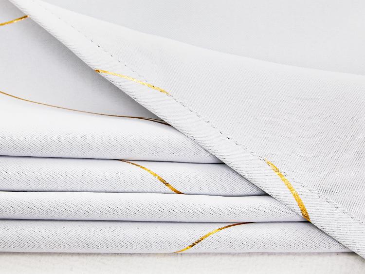 Blackout Curtains (2 Panels)  Deconovo Gold Wave Foil Print Grommet Drapes, Room Darkening Curtain, Window Panels for Living Room