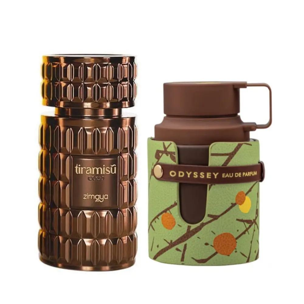 Unisex Gourmand Fragrance Bundle - Armaf Odyssey Dubai Chocolat & Zimaya Tiramisu Coco Coffee Vanilla Chocolate Eau de Parfum, 2 x 3.4 Oz Boxed Unisex Fragrance