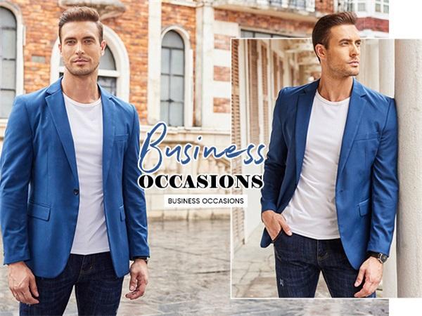 COOFANDY Mens Sport Coat Casual Blazer One Button Business Suit Jacket Classic Menswear Fashion Outfit Vneck Long Sleeve
