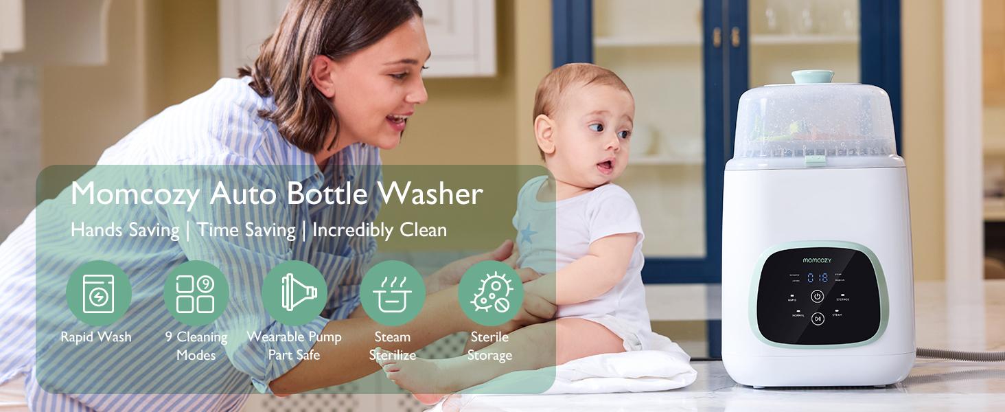 Momcozy KleanPal Pro Baby Bottle Washer, Sterilizer & Dryer - All-in-One Cleaning Machine for Bottles, Pump Parts & Baby Essentials - Time-Saving & Effortless Care