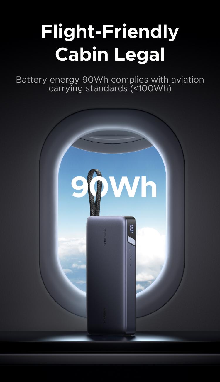 UGREEN 165W Power Bank, 25000mAh Laptop Portable Charger USB-C PD Fast Charging Laptop External Battery Pack for Dell,MacBook,HP,Asus,Lenovo,Steam Deck,Switch,iPhone,Galaxy, iPad and More，TikTokShopBlackFriday ,TikTokShopJumpstartSale