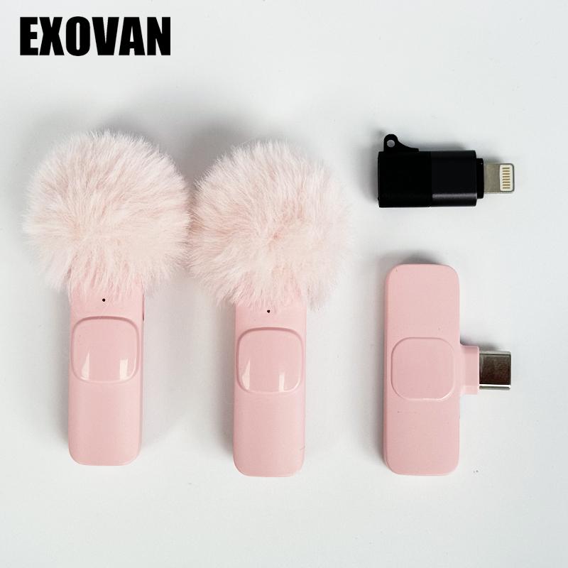 Wireless mini Microphone for iPhone/Smartphone, 2 Mini Lapel Microphones with Clearer Audio for Video Recording, Interview, Vlog，Noise Reduction Device Noise Cancellation Stereo Wireless vlogging  tools handheld high quality audio