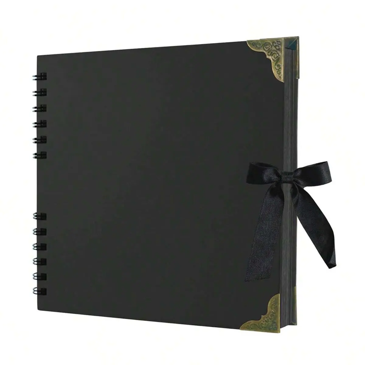 1 Book Scrapbook Album, 60 Blank Pages, Leather Paper Photo Album, Hardcover Scrapbook, Scrapbooking, Scrapbooking Albums, Perfect for Birthday Gifts, Holiday Crafts, Home DIY (Black)
