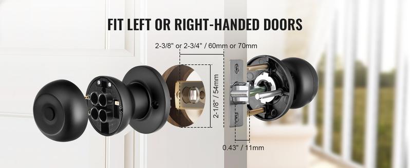 VEVOR Smart Door Knob, TikTokShopBlackFriday, Biometric Door Lock Bluetooth Smart Lock, Fingerprint Smart Lock with APP Control, Easy Installation Door Lock, for Home Bedrooms, Cloakroom, Hotels, Apartments Offices