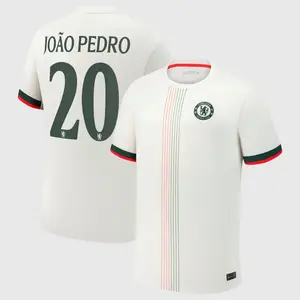 White Color CHE Joao Pedro Away Short Sleeve Jersey, CHE White Joao Pedro 20 2025 Away Soccer Jersey