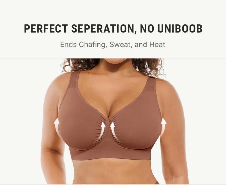 FeelinGirl Wireless Bra Women's Seamless Full Coverage Bra Cozy Wide Shoulder Strap Wireless T-Shirt Bra Comfortable Fit Everyday Springtok