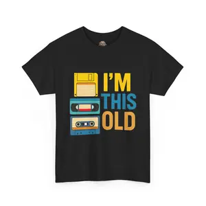 I’m This Old Retro Media Shirt | Funny 90s Nostalgia Tee | Vintage Tech Humor Shirt | Cassette VHS Floppy Disk T-Shirt