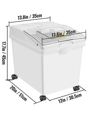VEVOR Ingredient Bin, TikTokShopBlackFriday, 10.5 Gallons Capacity Ingredient Storage Bin, PP Material Flour Bins On Wheels, White Shelf Ingredient Bin with Scoop and Sliding Lid, Commercial Storage Bins 3 Pcs/Set VEVOR Ingredient Bin, TikTokShopBlackFriday, 10.5 Gallons Capacity Ingredient Storage Bin, PP Material Flour Bins On Wheels, White Shelf Ingredient Bin with Scoop and Sliding Lid, Commercial Storage Bins 3 Pcs/Set