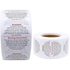 1000pcs Candle Warning Labels - 1.5in Jar Stickers, Safety Stickers for DIY Candle Jars & Tins