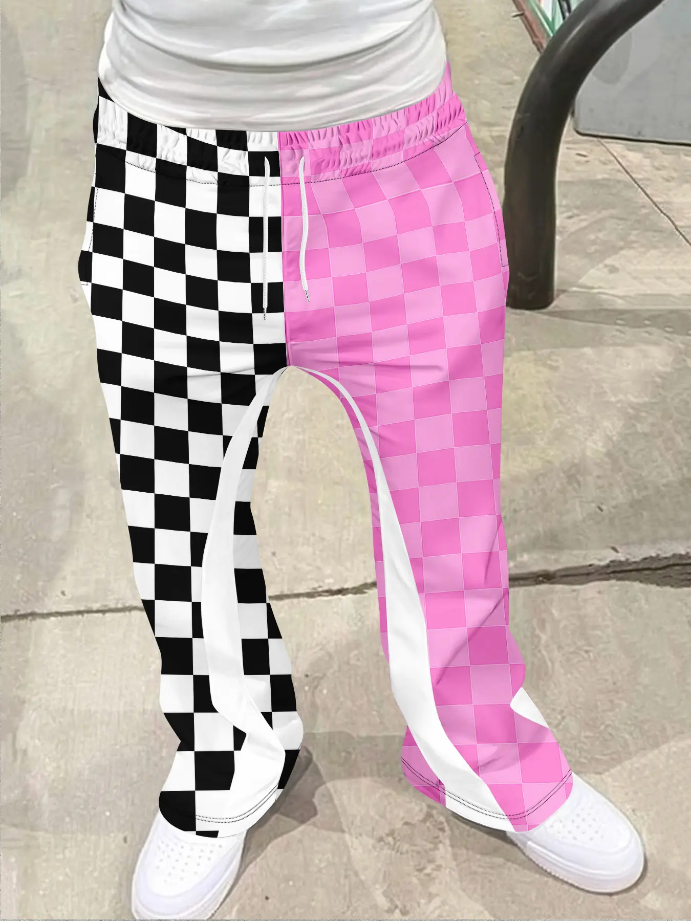 Men's Loose Fit 3D Print Geometric Bell Bottom Pants, Casual Sporty Streetwear, Hip Hop Vintage Long Pants, All Seasons Fashion, Aesthetic, Casual Sporty Trousers, Casual Chic Trousers, Casual Fashion Bottoms, Athleisure Style Pants