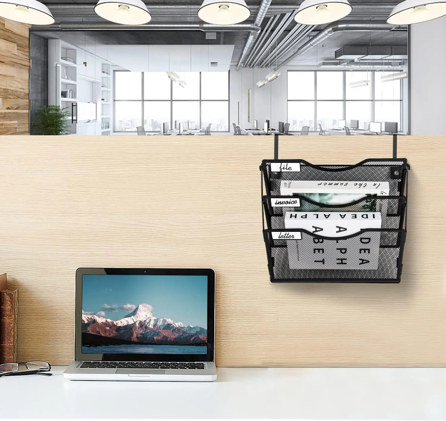 Mesh Wall File Organizer for Office & Home | 3/5 Pocket Hanging Mail Holder & Folder Organizer | Space-Saving Desktop Declutter, Important Document Organizer, Multi Purpose Organizer