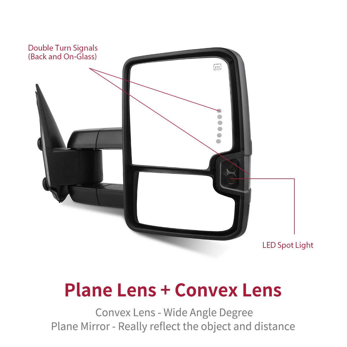 YITAMOTOR Towing Mirrors Compatible with Chevy Silverado Tahoe Suburban Avalanche GMC Sierra Yukon Cadillac Escalade 2003-2006 Power Heated LED Signal Lamp Clearance Light Black Pair Mirrors YITAMOTOR Towing Mirrors Compatible with Chevy Silverado Tahoe Suburban Avalanche GMC Sierra Yukon Cadillac Escalade 2003-2006 Power Heated LED Signal Lamp Clearance Light Black Pair Mirrors