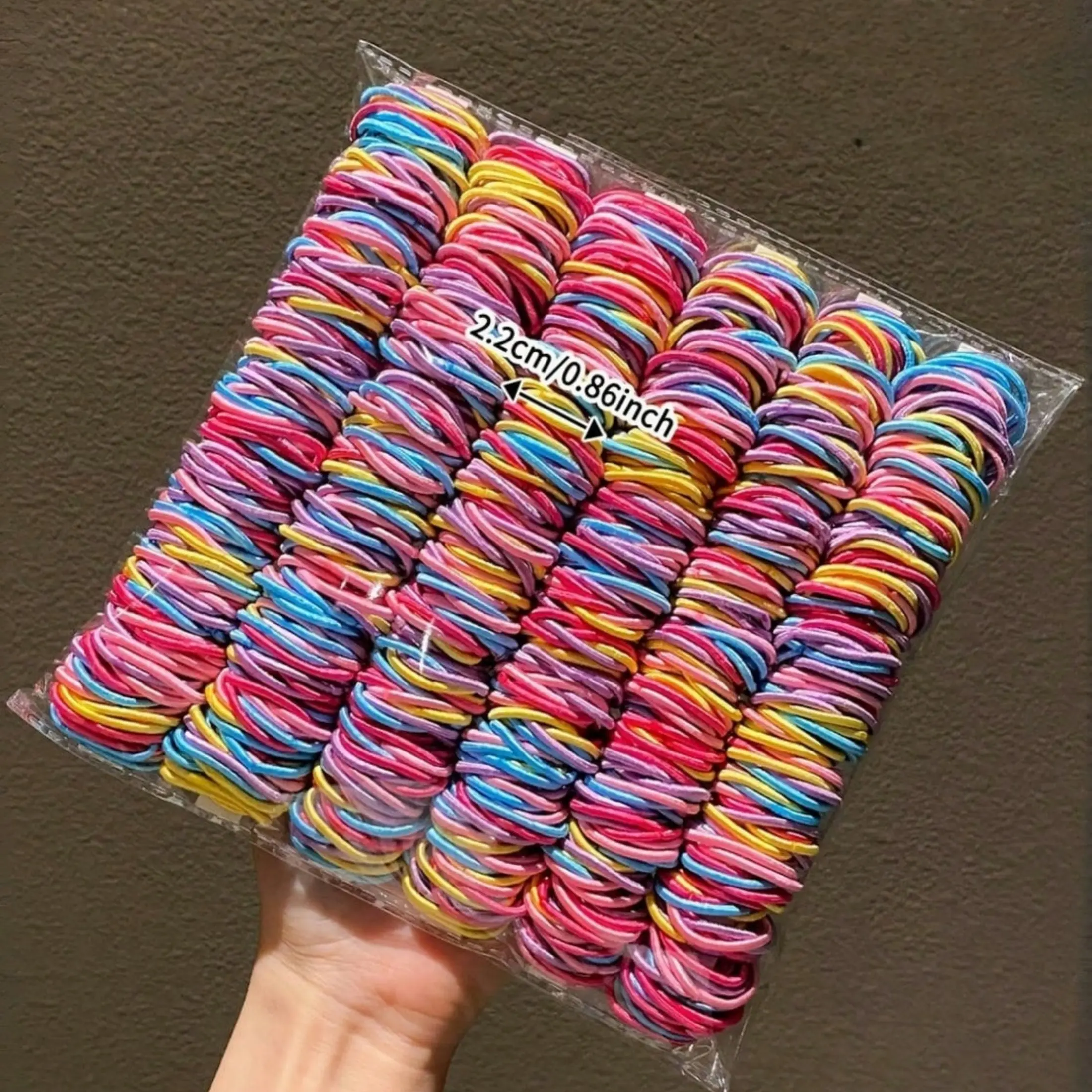 Women's 200 Pieces Bright Colors Hair Accessories Kit Hairbands & Scrunchies - Assorted Elastics (Pink, Blue, Yellow, Purple + More) - Large Supply for Casual Hairstyling, Birthday Gifts, DIY Crafts