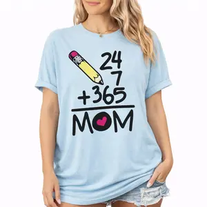 Comfort Colors 24 7 365 Mom Shirt, Funny Mom Life T-Shirt, Mama Math Graphic Tee, Mother’s Day Gift