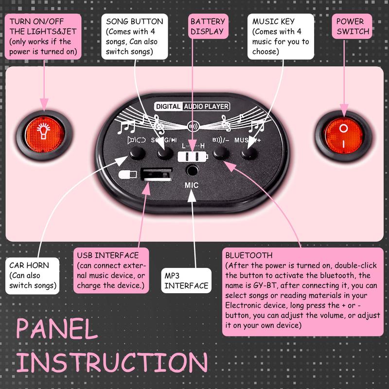 12V Electric Wiggle Car with Pedal, 2 in 1 Wiggle Car Ride On Toys for Kids Ages 3 and Up, Anti-Rollover Flashing Wheels, Bluetooth, Music,Christmas present,Devil Car,Demon Wiggle Car,Drift Swing Car