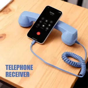 Retro-style Telephone Receiver Wired USB, NOT for 3.5mm Jack Phones, Only for Type-C & Lightning, Comfortable Calling, Perfect for Parties, Exceptional Sound Quality, Noise-canceling Headphones