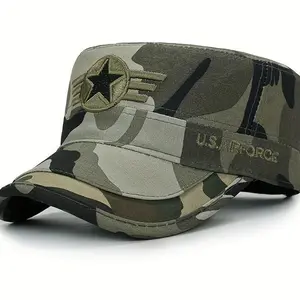 Middle-aged Men's Hat Baseball Cap Camouflage Military Cap Men's Flat Top Duckbill Cap Casual Sun Protection Hat Spring Autumn Hat