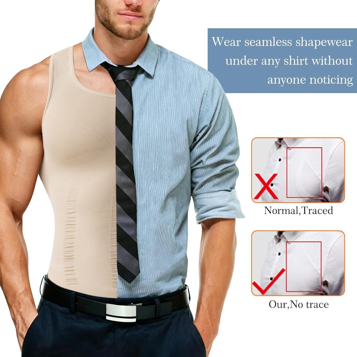 Men's Shapewear Compression Tank Top - 1/2/3/4 Pack Sleeveless Menswear Undershirt, Tummy Control, Breathable Elastic Soft Stretchy Fabric, Elasticity Men's Shapewear Tops for Daily Casual & Workout Use