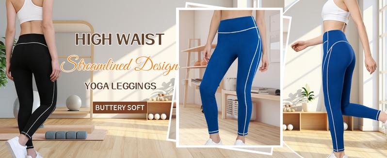 Mundoven Women's casual High Waisted Leggings Contrast Binding Letter Patched Workout Running Yoga Pants，Swim Pants with Pockets Long Swim Leggings High Waisted Swimming Pants