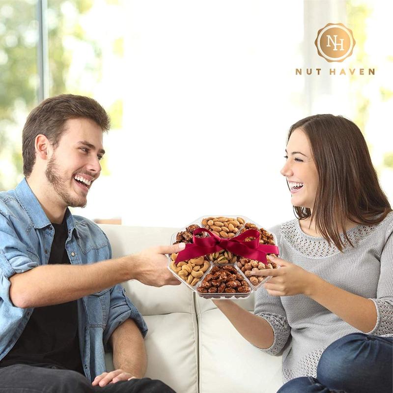 Valentines Day Nuts Gift Basket - Assortment of Sweet & Roasted Salted Gourmet Nuts - Assorted Food Gift Box for Christmas, Thanksgiving, Fathers Day, Mothers Day, Sympathy, Family, Men & Women