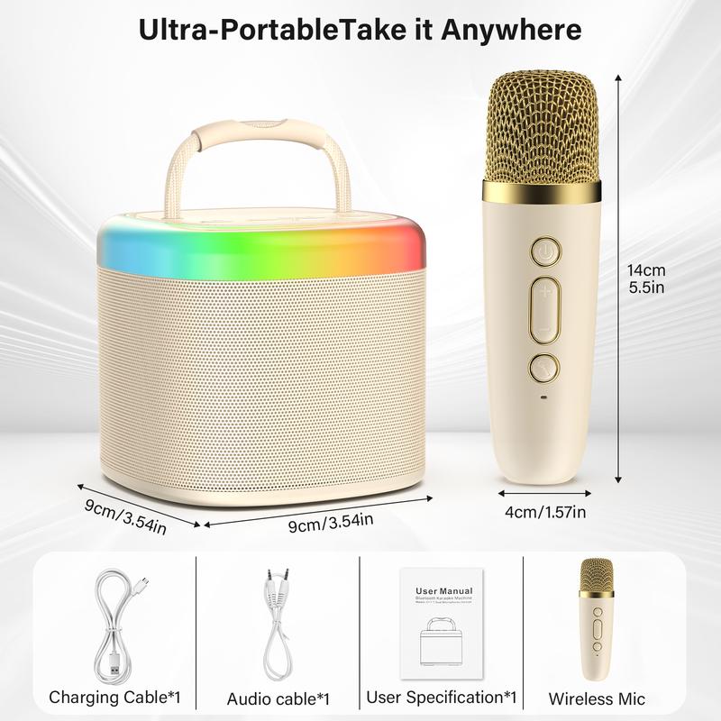 【100% Original】JYX D17 Mini Karaoke Bluetooth Speaker｜Powerful Bass｜Premium Microphone Set｜Portable KTV System