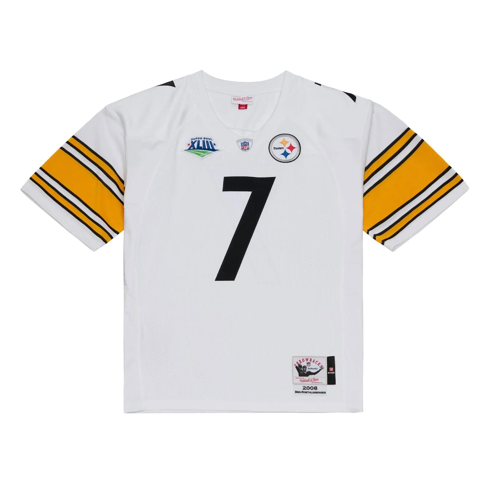 Ben Roethlisberger Pittsburgh Steelers 2008 White Authentic Jersey NFL Throwback Mitchell & Ness