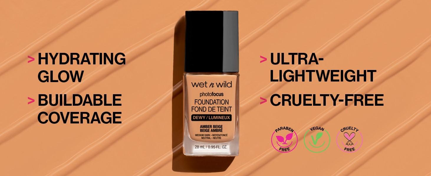 nft.we.t n wild Photo Focus Dewy Liquid Foundation Makeup, Soft Beige (Packaging May vary)