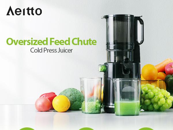 Aeitto Max5 Juicer, Cold Press Juicer with 5.8" Large Feed Chute,1.7L Large Capacity, 250W Whole Masticating Juicers for Vegetable and Fruit, High Juice Yield, Easy to Clean with Brush, Ice Fruit, BPA-Free, Smart recipes App Aeitto Max5 Juicer, Cold Press Juicer with 5.8" Large Feed Chute,1.7L Large Capacity, 250W Whole Masticating Juicers for Vegetable and Fruit, High Juice Yield, Easy to Clean with Brush, Ice Fruit, BPA-Free, Smart recipes App