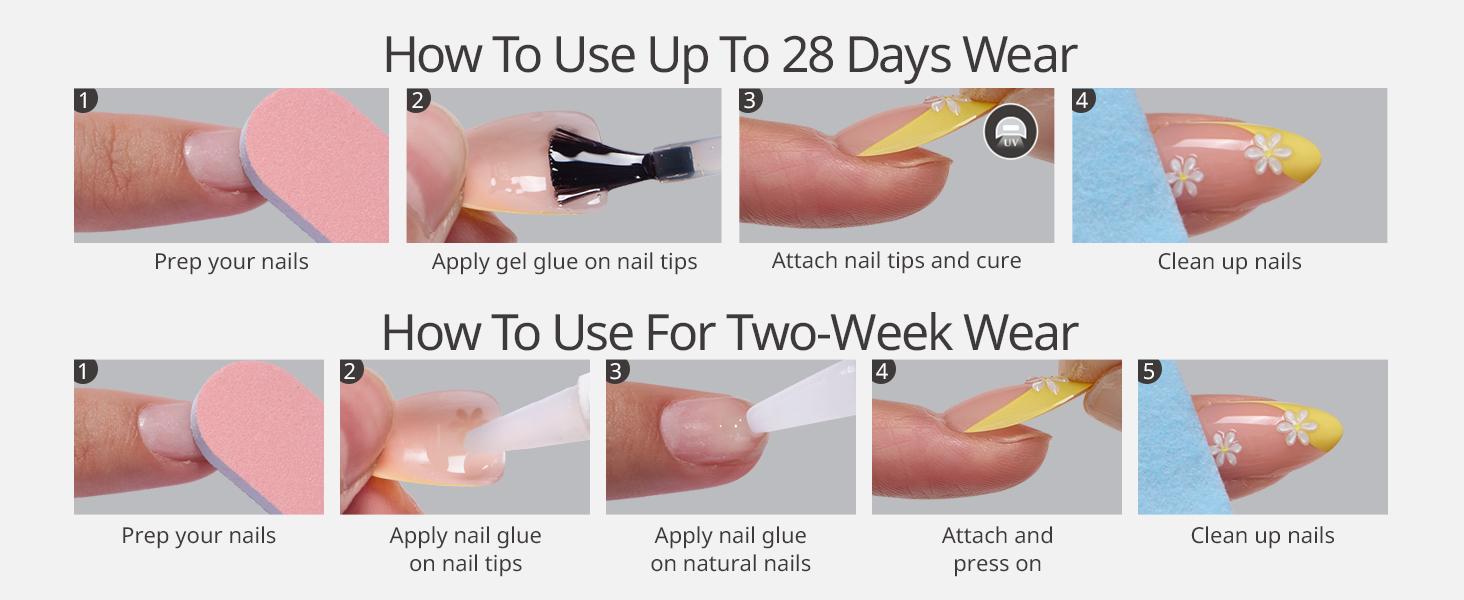 BTArtbox Press On Nails - Season of you Pastel Short Press On Nails with Glue for Women, Square or Almond Opaque Soft Gel Glue On Nails in 16 Sizes - 32 Stick On Nails Kit