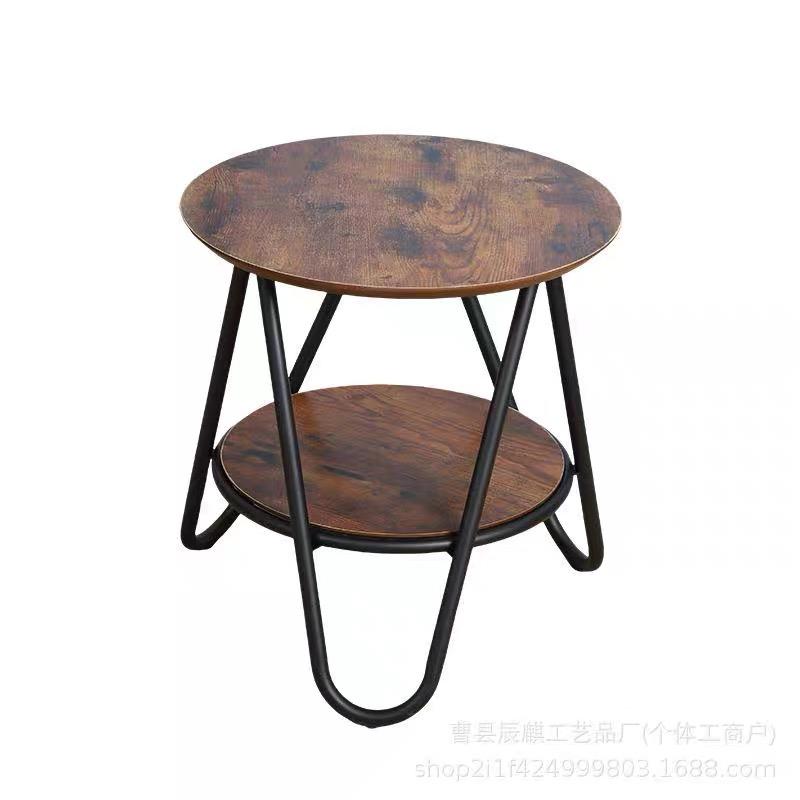 Modern Round Side Table with Storage Shelf, Small End Table for Living Room Bedroom Sofa Couch, 2-Tier Wood Accent Table Nightstand, Sturdy Metal Frame, Compact Coffee Table for Small Spaces, Easy Assembly