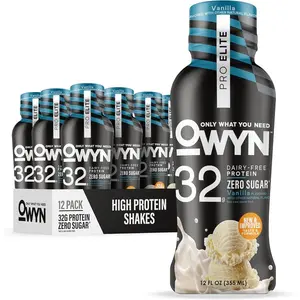 Vegan Plant Based High Protein Keto Shake Vanilla Ready to Drink 32g Protein Zero Sugar 0g Net Carbs 12 Pack