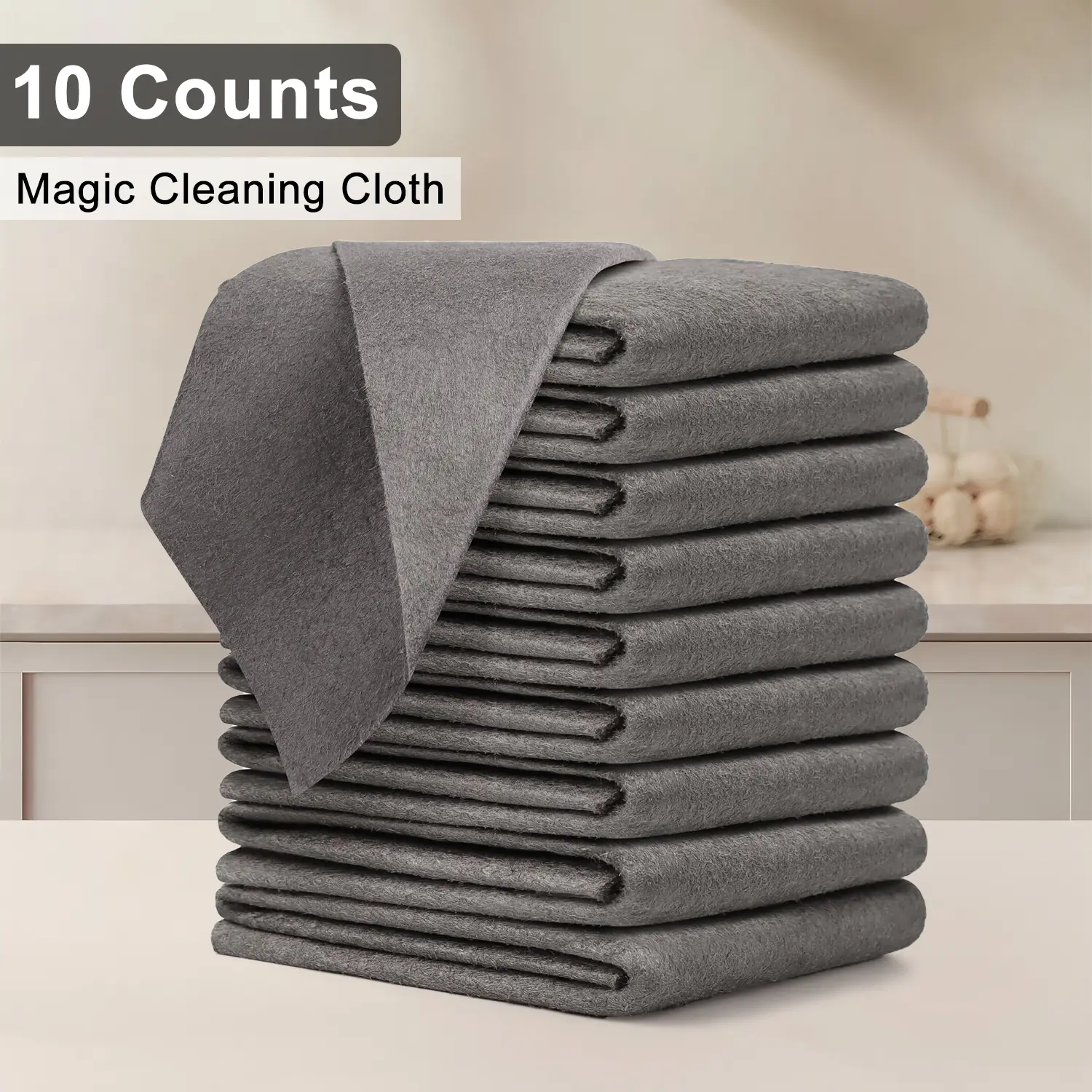 10 Counts Thickened Magic Cleaning Cloth, Microfiber Streak Free Cleaning Cloth, Reuseable Magic Cleaning Wipes Fiber Towels Rags, Multipurpose use for Windows Glass Kitchen and Vehicle