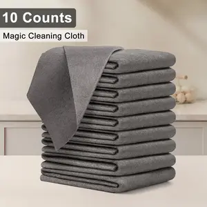 10 Counts Thickened Magic Cleaning Cloth, Microfiber Streak Free Cleaning Cloth, Reuseable Magic Cleaning Wipes Fiber Towels Rags, Multipurpose use for Windows Glass Kitchen and Vehicle
