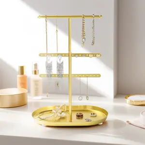 2-Tier Jewelry Organizer Holder – Necklace, Earring & Ring Storage Display Stand