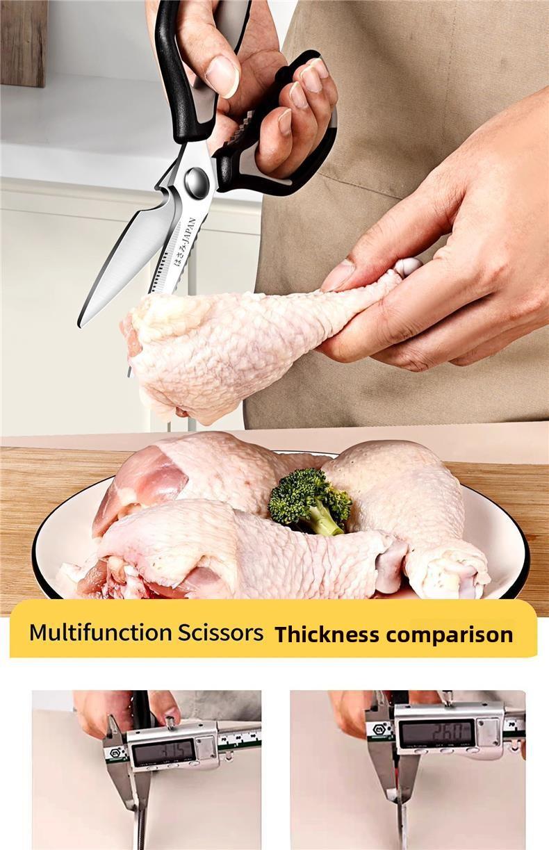 Large Multifunctional Kitchen Scissors Heavy Duty Chicken Bone Cutting Stainless Steel Household Scissors Sharp Durable Labor Saving