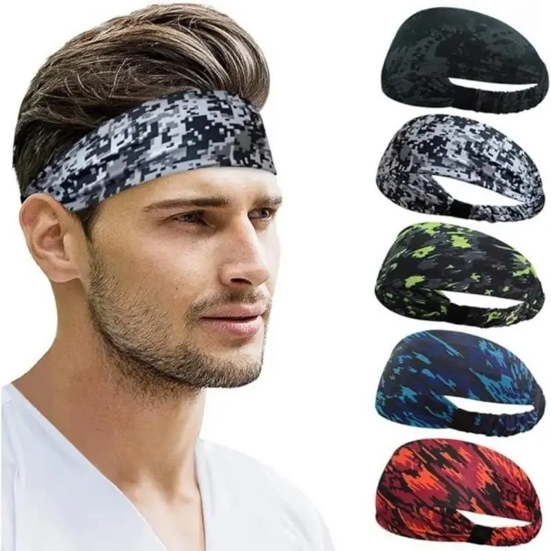 5-Pack Adults' Workout Headbands, Wide Polyester-Spandex Elastic Band That Holds Shape, Non-Slip Moisture-Wicking, Less Than Half an Ounce Lightweight, Great for Running, Yoga, and Gym Days, 1 Size
