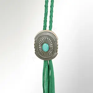 American Darling Braided Genuine Leather Jewelry Necklace with Concho Handmade Necklaces Timeless Piece for a Style