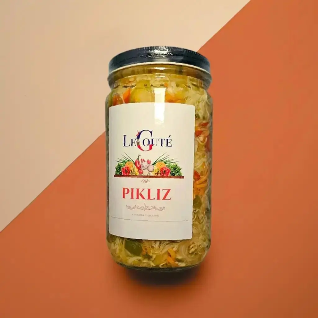 Natural Organic Haitian Pickles with Peppers, Cabbage, Onion & Lemon - 32 Oz XL Pantry Food, Fried-Friendly, Enhances Flavors, Good with Fried Plantains, 6-Month Shelf Life