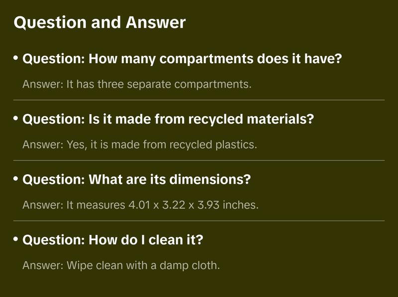 Umbra Touch Toothbrush Holder, Modern Organizer with 3 Compartments, Compact Design, Made with Recycled Plastics - Choose Your Pack Box Matte