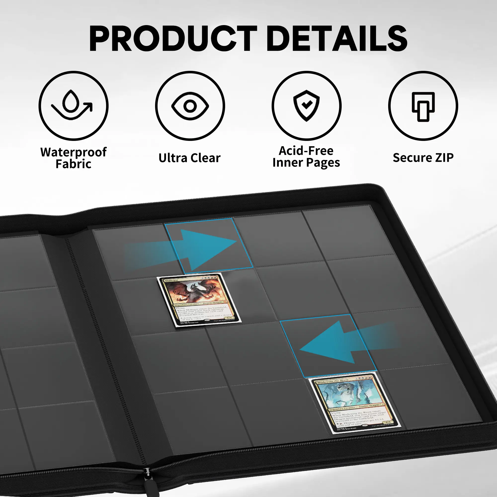 ZLCA 16 Pocket Standard Trading Card Binder, 1024 Cards, 32 Side-Loading Pages, Folder for Collectible Games, Sports, TCG (Black) - TikTok Shop ZLCA 16 Pocket Standard Trading Card Binder, 1024 Cards, 32 Side-Loading Pages, Folder for Collectible Games, Sports, TCG (Black) - TikTok Shop