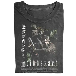 Resident Evil Biohazard Leon Kennedy Shirt, Survival Game Graphic Tee, Retro Biohazard Game Shirt, Vintage Horror Gamer T-Shirt, Gift for Men, Gift for Women, Crew Neck T-shirt, Trending T-shirt
